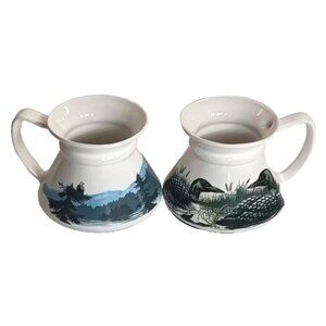 Eagle & Loons Spill Proof Coffee Tea Mugs Wildlife Collection Capilano Korea Set